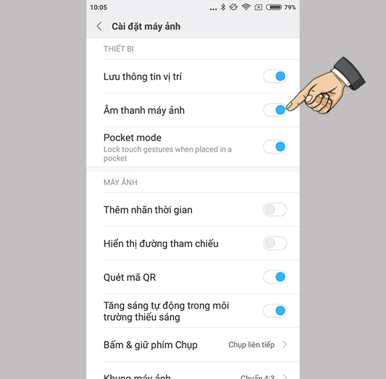 Tắt ân thanh chụp